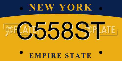 C558ST New York License Plate