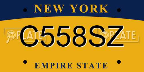 C558SZ New York License Plate