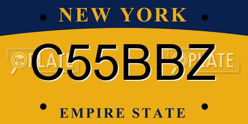 C55BBZ New York License Plate