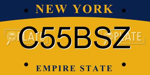 C55BSZ New York License Plate