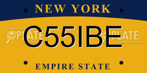 C55IBE New York License Plate