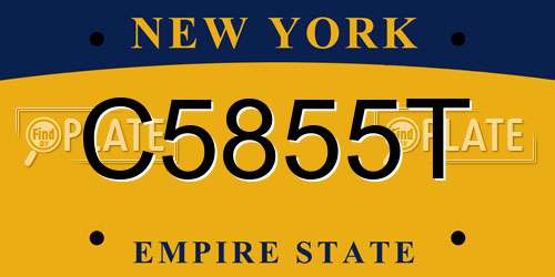 C5855T New York License Plate