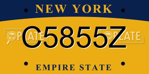 C5855Z New York License Plate