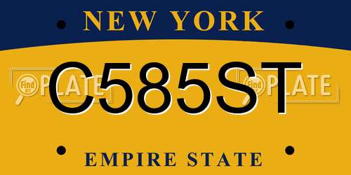 C585ST New York License Plate