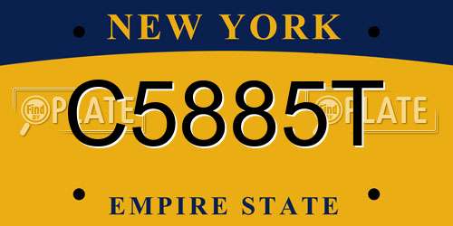 C5885T New York License Plate