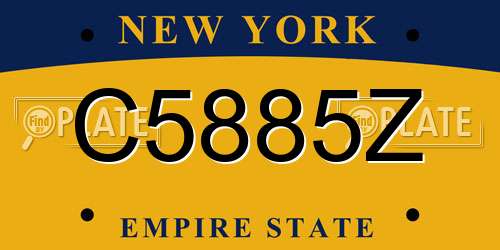 C5885Z New York License Plate