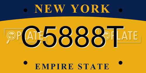 C5888T New York License Plate