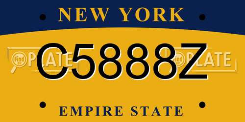 C5888Z New York License Plate