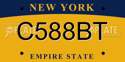 C588BT New York License Plate