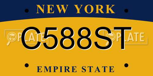 C588ST New York License Plate