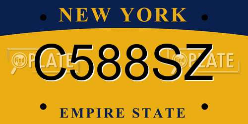 C588SZ New York License Plate