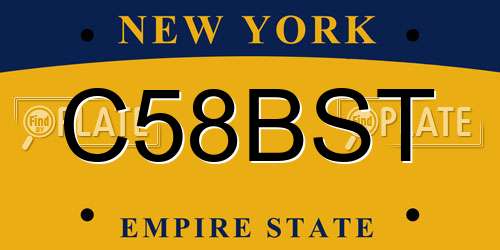 C58BST New York License Plate