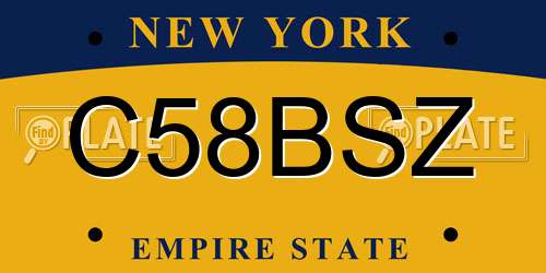 C58BSZ New York License Plate