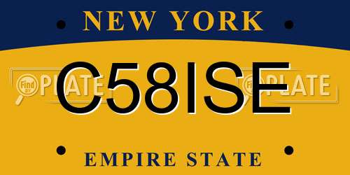 C58ISE New York License Plate