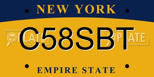 C58SBT New York License Plate
