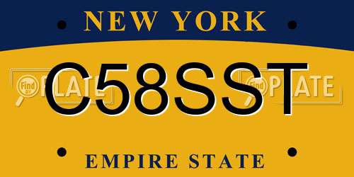 C58SST New York License Plate