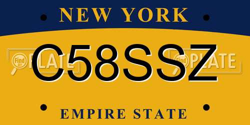 C58SSZ New York License Plate