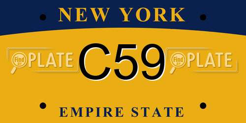 C59 New York License Plate