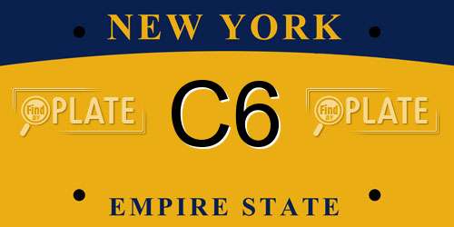 C6 New York License Plate