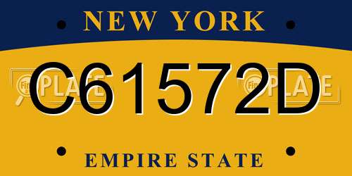 C61572D New York License Plate