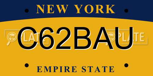 C62BAU New York License Plate