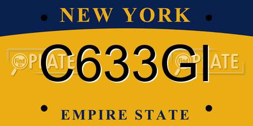 C633GI New York License Plate
