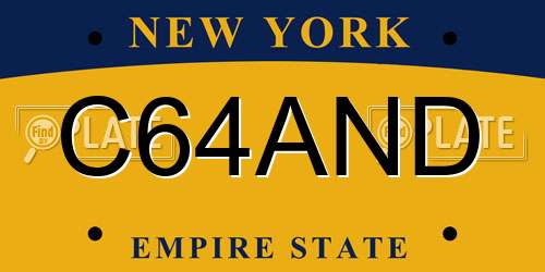 C64AND New York License Plate