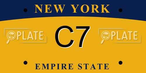 C7 New York License Plate