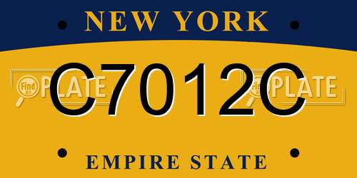 C7012C New York License Plate