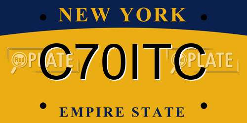 C70ITC New York License Plate