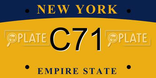 C71 New York License Plate