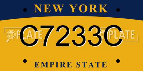 C7233C New York License Plate