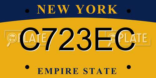 C723EC New York License Plate