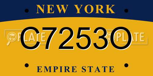C7253O New York License Plate