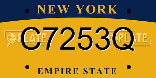 C7253Q New York License Plate