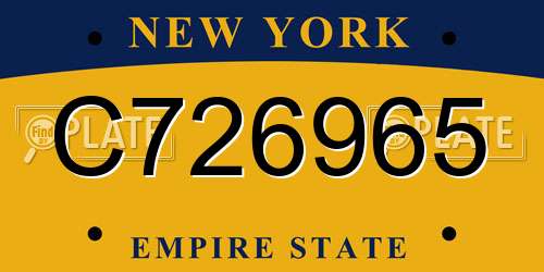 C726965 New York License Plate
