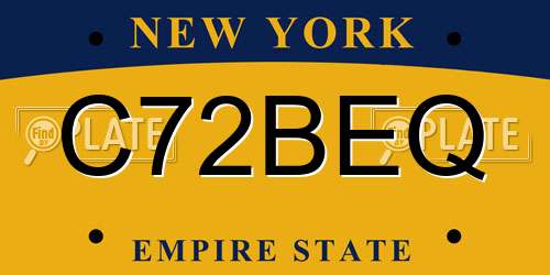 C72BEQ New York License Plate