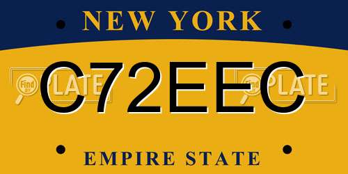 C72EEC New York License Plate