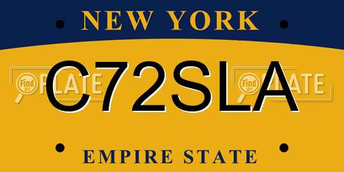 C72SLA New York License Plate