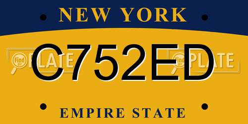 C752ED New York License Plate