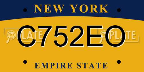 C752EO New York License Plate