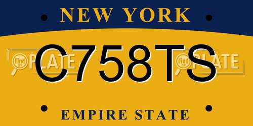 C758TS New York License Plate