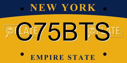 C75BTS New York License Plate