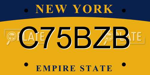 C75BZB New York License Plate