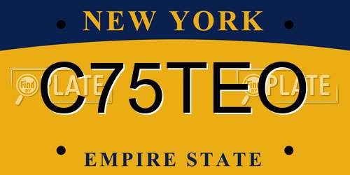 C75TEO New York License Plate