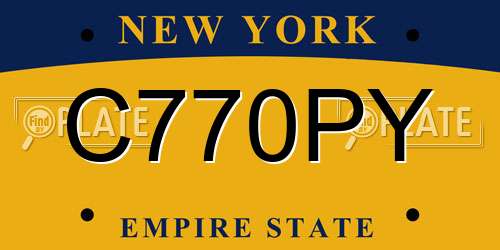 C770PY New York License Plate