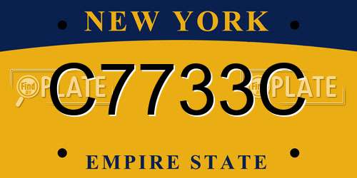 C7733C New York License Plate