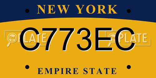 C773EC New York License Plate