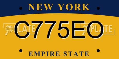C775EO New York License Plate