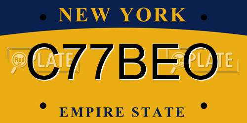 C77BEO New York License Plate